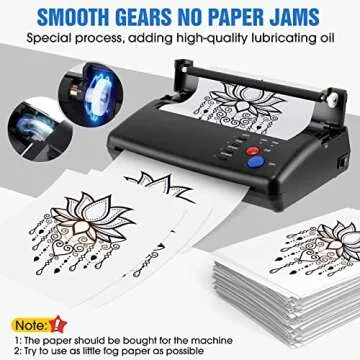 GVOTPLOP Tattoo Stencil Transfer Copier Printer with 20pcs Tattoo Stencil Transfer Paper Tattoo Transfer Stencil Machine Thermal Copier Printer Tattoo Kit Copier Printer for Tattoo Supplies