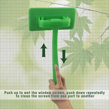 MyLifeUNIT Mesh Screen Cleaner, Window Screen Cleaning Brush Washing Equipment, Detachable Window Cl...