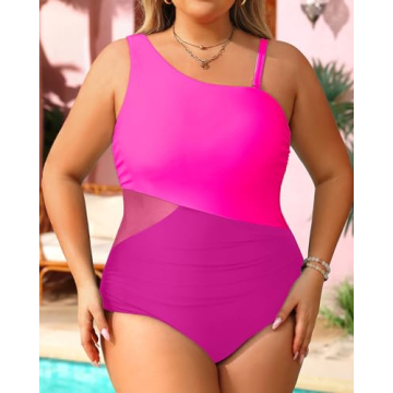 Tempt Me Plus Size One Shoulder Swimsuit for Summer Fun