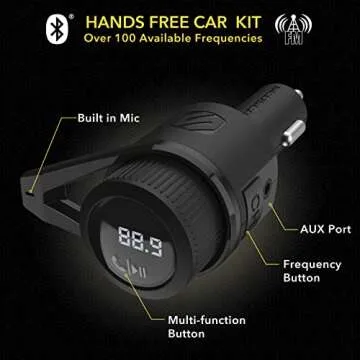 Scosche BTFM5 Bluetooth Hands-Free Car Kit with Digital FM Transmitter and Dual 12W USB Charging Por...