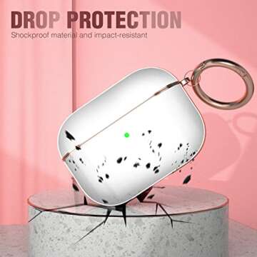 Maxjoy for AirPods Pro Case Cover, White AirPod Pro Case Hard Protective Shockproof Cute iPod Pro Ca...