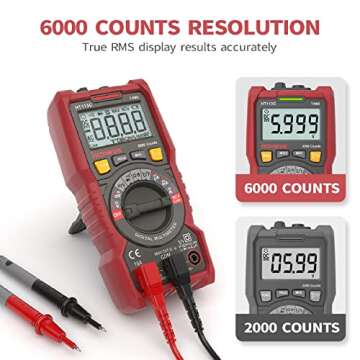 IKOVWUK Multimeter, TRMS 6000 Counts Digital Multimeter Voltmeter with NCV, Auto-Ranging DC AC Volt ...