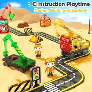 100 PCS Magnetic Tiles Set for Creative Kids Play