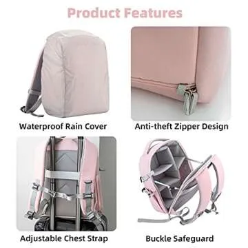 Stylish AERFEIS Camera Backpack – Large Capacity, Water Resistant