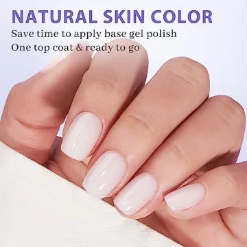 BTArtboxnails Short Square Gel Nail Tips - Milky White Soft Gel