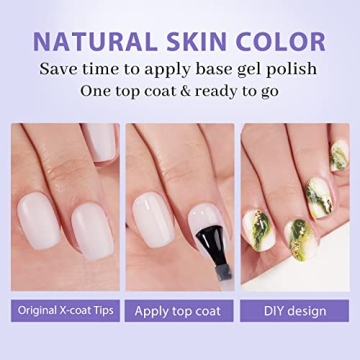 BTArtboxnails Short Square Gel Nail Tips - Milky White Soft Gel