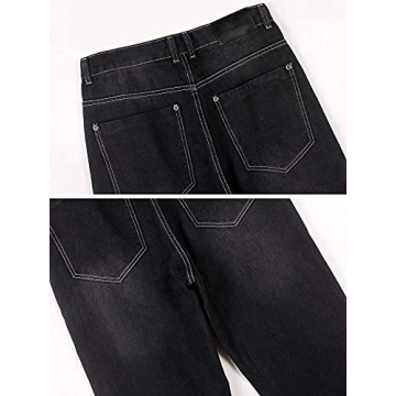Ylingjun Mens Baggy Hip Hop Casual Loose Fit Jeans