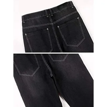 Ylingjun Mens Baggy Hip Hop Casual Loose Fit Jeans
