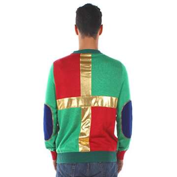 Tipsy Elves Men's Ugly Christmas Sweaters - Funny and Tacky Embellished Christmas Sweaters for Men -...