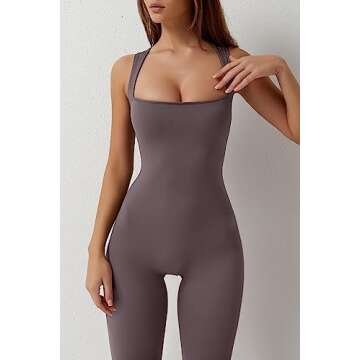 Chic QINSEN Strappy Square Neck Jumpsuit for Women