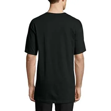 Hanes Men's Short Sleeve Beefy-T (Pack of 2), Black, Large