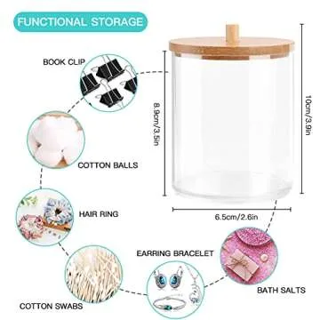 Otostar Bamboo Bathroom Accessory Set - Elegant 6 Piece Set