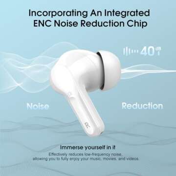 HiFi Stereo Wireless Earbuds Bluetooth 5.4 with Mic