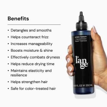 L'ANGE HAIR Hydro Therapy 7 Second Instant Repair Treatment | Nourishes, Detangles, Smooths & Reduce...
