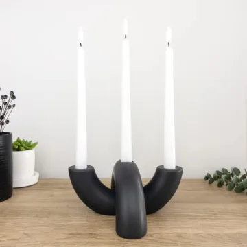 Modern Minimalist Ceramic Candle Holder Set for Home Decor