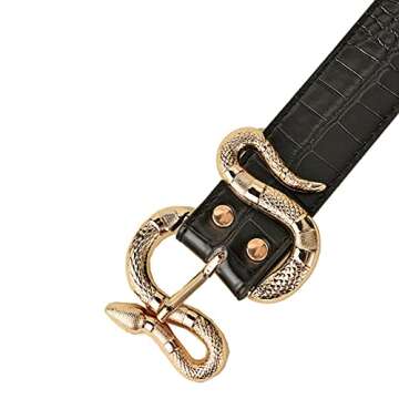 AmerStar Belts for Women,Women Fashion Leather Belt for Jeans Pants Dress with Snake Belt Buckle, Cr...
