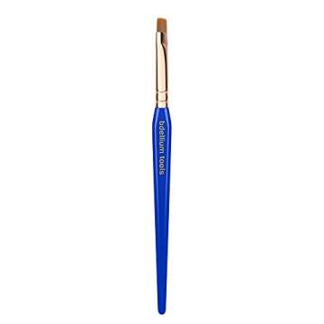 Bdellium Tools Professional Makeup Brush - Golden Triangle 714 Flat Eye Definer - With All Vegan and Soft Synthetic Fibers, For Smooth Application and Even Consistency (Blue, 1pc)