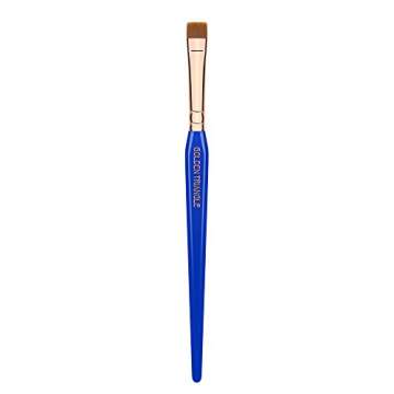 Bdellium Tools Professional Makeup Brush - Golden Triangle 714 Flat Eye Definer - With All Vegan and Soft Synthetic Fibers, For Smooth Application and Even Consistency (Blue, 1pc)