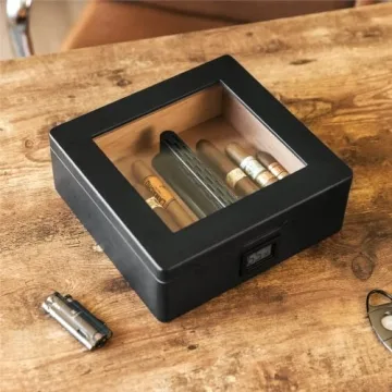 Premium CASE ELEGANCE Cigar Humidor with Digital Hygrometer