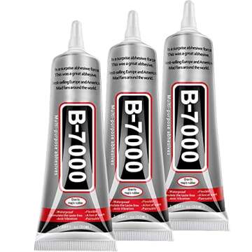 B7000 Jewelry Glue for Jewelry Making, FITTDYHE 4PCS 50ML Clear Glue Rhinestone Clear Glue Fabric Glue, Multipurpose Super Adhesive B-7000 Glue for Phone Repair Nail Art Wood Glass Charms