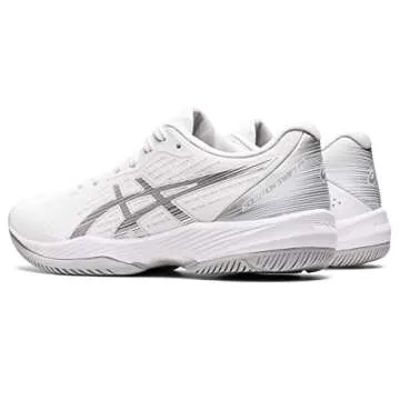 ASICS Women's Solution Swift FlyteFoam Tennis Shoes, 10.5, White/Pure Silver
