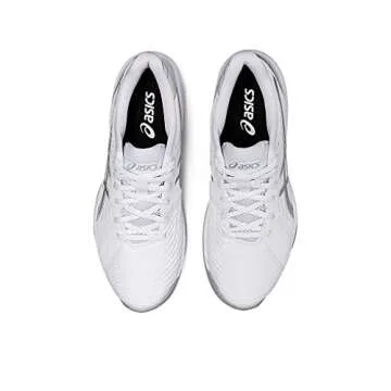 ASICS Women's Solution Swift FlyteFoam Tennis Shoes, 10.5, White/Pure Silver