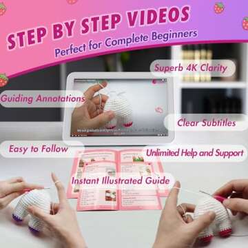 SGIBYN Beginner Crochet Kit for Strawberry Cow Crafts