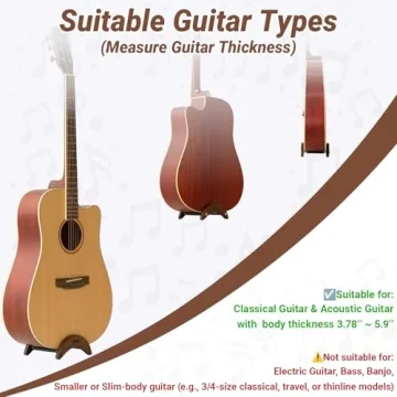 Compact Solid Wood Acoustic Guitar Stand for Travel