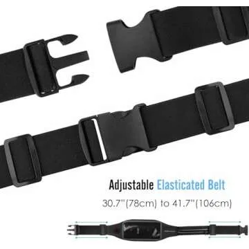 Rhino Valley Running Belt Waist Pack, Water Resistant Sports Fanny Pack for Women Men, Belt Bag with Dual Pockets and Adjustable Waist Strap, Workout Phone Holder for iPhone 15/14/13 Pro/13/12 Pro/12