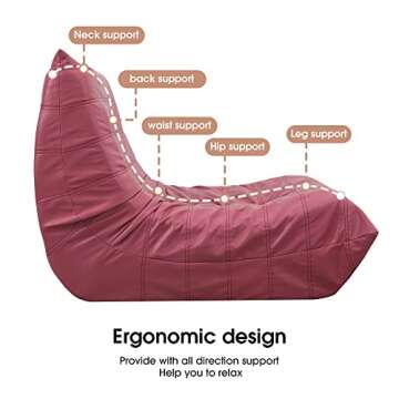 LUSPAZ Oversized Togo Chair, Floor Lounge Chair Lazy Sofa Accent Chair Armless Fireside Chair for Living Room Bedroom Salon Office, Soft Technology Leather