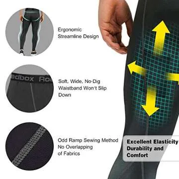 Roadbox Compression Pants Men Cooling Dry Base Layer Bottoms Outdoor Sports Cycling Tights Leggings for Basketball Football Running