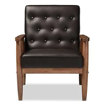 Baxton Studio Sorrento Armchair, 1 Seater, Brown