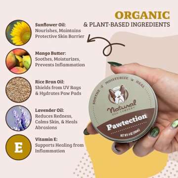 Natural Dog Company PawTection Balm for Dogs (4 oz Tin) All-Natural, Lick-Safe Dog Paw Protector, Moisturizing Dog Paw Balm for Dry, Cracked Pad, Protects Paw from Winter Ice, Salt & Rough Terrain