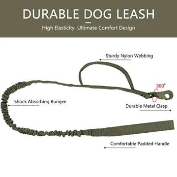 DAGANXI Tactical Dog Collar, Adjustable Military Training Nylon Dog Collar with Control Handle and Heavy Metal Buckle for Medium and Large Dogs, with Patches and Airtags Case (XL, Green-Set)