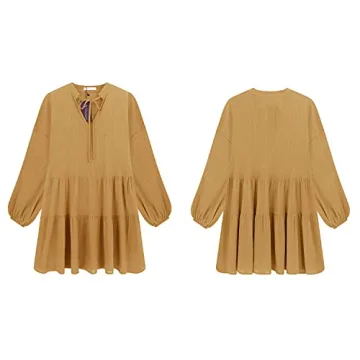 Stylish R.Vivimos Women’s Fall Casual Swing Mini Dress