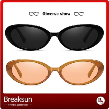 Breaksun Vintage Oval Sunglasses Trendy Retro Shades