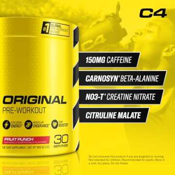 Cellucor C4 Original Pre Workout Powder Fruit Punch | Vitamin C for Immune Support | Sugar Free Prew...