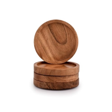 Kaizen Casa Acacia Wood Coasters Set of 4 Elegant Durable