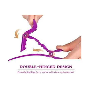 BEINY 6Pcs Plastic Non Slip Hair Clips - Professional Hairdressing Styling Sectioning Clips - Salon Alligator Clips for Thick Hair - Haircut Accessories Hairgrips for Women Girls (Purple)