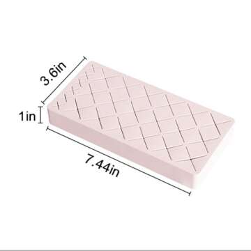 Silicone Lipstick Holder 18+6 Slots, Cosmetic Organizer Stand Square Makeup Display Case for Brush Lip Eye Stick Nail Polish Brushes Eyebrow, Premium Cosmetic Organizer-Pink