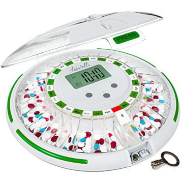 Pointells - Automatic Pill Dispenser with Sound Alarm for Timed Medicine Organizer - 28 Day Pill Dis...