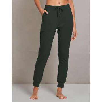 BALEAF Womens Sweatpants Cotton Joggers with Pockets Lounge Sweat Pants Tapered Casual Running Workout Yoga Army Green Size S