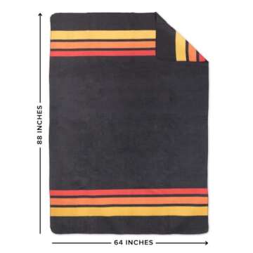 Arcturus Rainier Wool Blanket - 4.5lbs Warm, Heavy, Washable, Large | Great for Camping, Outdoors, Survival & Emergency Kits (Sunset Peak)