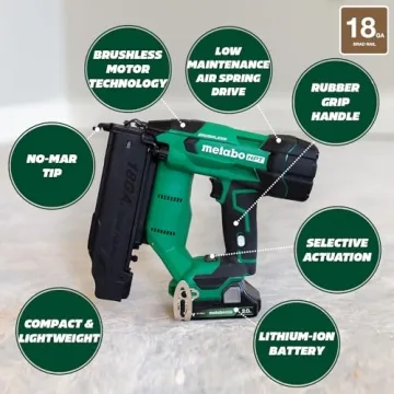 Metabo HPT Cordless Brad Nailer Kit - Lightweight & Powerful
