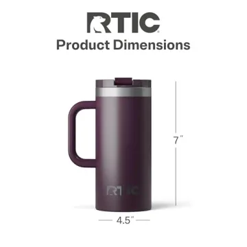 RTIC 16oz Insulated Travel Mug with Handle and Lid