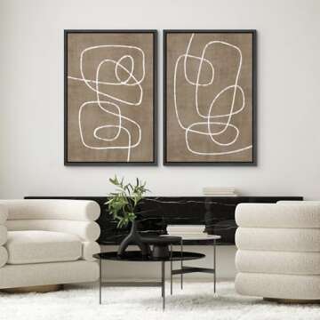 Framed Canvas Wall Art Set - Geometric Design 24"x36"