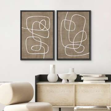 Framed Canvas Wall Art Set - Geometric Design 24"x36"