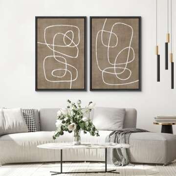 Framed Canvas Wall Art Set - Geometric Design 24"x36"