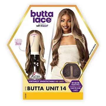 Sensationnel Butta lace wigs - unit 14 extra wide 5 inch deep parting synthetic preplucked hairline glueless lacefront (613 BLONDE)