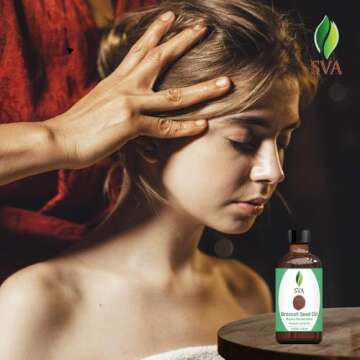 SVA Broccoli Seed Oil - 4 Fl Oz – 100% Natural Cold Pressed Broccoli Oil - for Face, Skin Care, Hair Care, Scalp Massage & Body Massage – Carrier Oil with Dropper